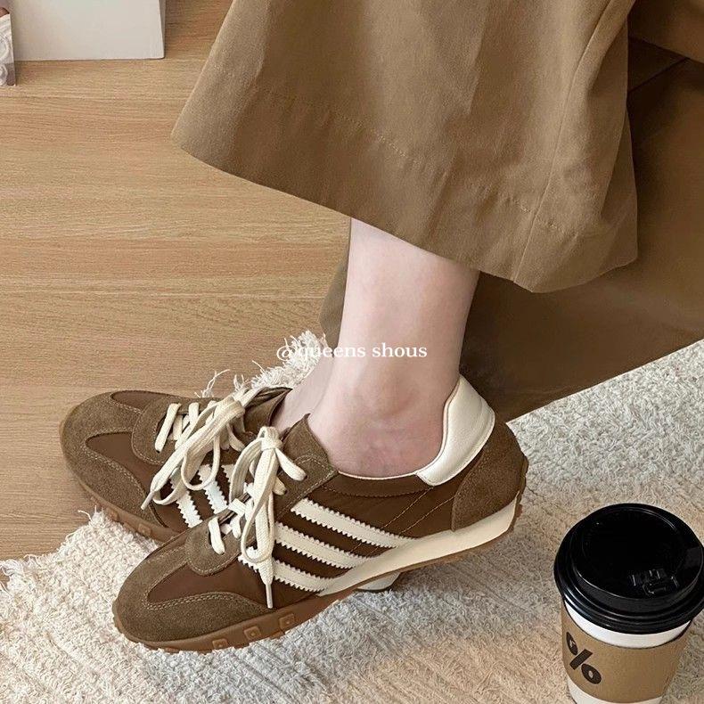 Giày Thể Thao Đế Bằng Màu Sắc Thời Trang Mùa Thu Phong Cách Đức Cho Nữ