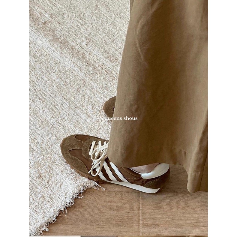 Giày Thể Thao Đế Bằng Màu Sắc Thời Trang Mùa Thu Phong Cách Đức Cho Nữ