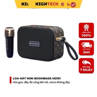 Loa bluetooth m2101 kèm micro, bass mạnh, âm thanh rõ, full box, loa hát kèm mic bluetooth 5.0 techhigh