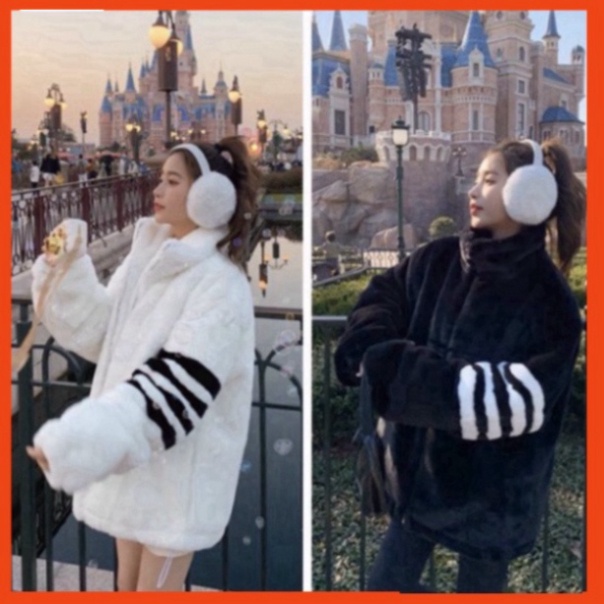 Áo Khoác Lông Cừu 2 Lớp Thome Browne Dày Dặn Phối 4 Kẻ Sọc Tay Điểm Nhấn  Phong Cách Trẻ Trung Năng Động