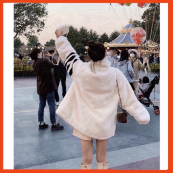 Áo Khoác Lông Cừu 2 Lớp Thome Browne Dày Dặn Phối 4 Kẻ Sọc Tay Điểm Nhấn  Phong Cách Trẻ Trung Năng Động