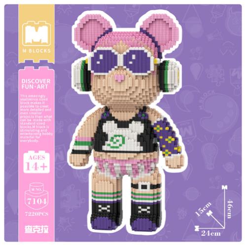 Lego gấu Bearbrick 46cm DJ MINPIN. Mô hình lắp ráp lego decor trang trí Bearbrick DJ cao 46cm - MUỐI BLOCKS