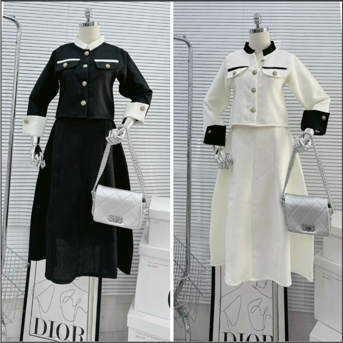 SET DẠ THIẾT KẾ BIGSIZE ÁO NÚT + CHÂN VÁY DÀI