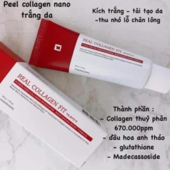 Peel Collagen nano căng bóng, Real collagen fit Hàn Quốc 50ml. Giúp da trắng sáng, Căng bóng