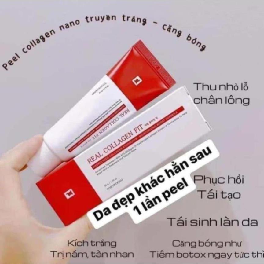 Peel Collagen nano căng bóng, Real collagen fit Hàn Quốc 50ml. Giúp da trắng sáng, Căng bóng