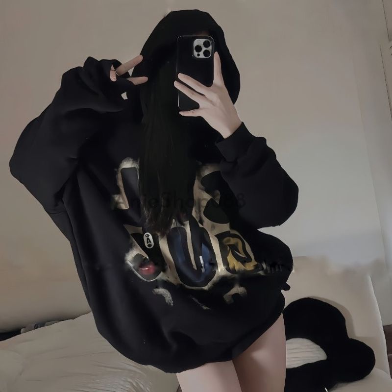 Áo Hoodies Phối Chữ Colour Áo Khoác Nỉ Thụng Có Mũ Siêu Hot chất Nỉ Ngoại Lót Lông Sieu Mịn ANIESHOP688