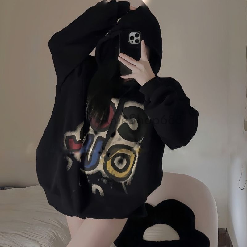Áo Hoodies Phối Chữ Colour Áo Khoác Nỉ Thụng Có Mũ Siêu Hot chất Nỉ Ngoại Lót Lông Sieu Mịn ANIESHOP688