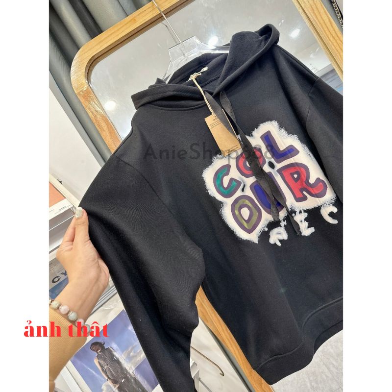 Áo Hoodies Phối Chữ Colour Áo Khoác Nỉ Thụng Có Mũ Siêu Hot chất Nỉ Ngoại Lót Lông Sieu Mịn ANIESHOP688