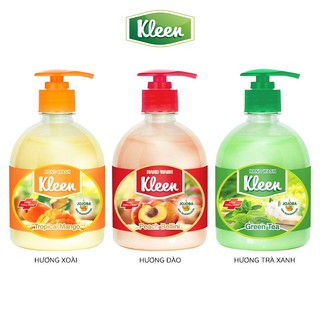 Combo 3 Nước rửa tay Kleen diệt khuẩn và dưỡng ẩm chiết xuất từ thiên nhiên 500ml/chai