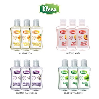 Combo 3 Gel rửa tay khô Kleen diệt khuẩn 99% 90ml/chai