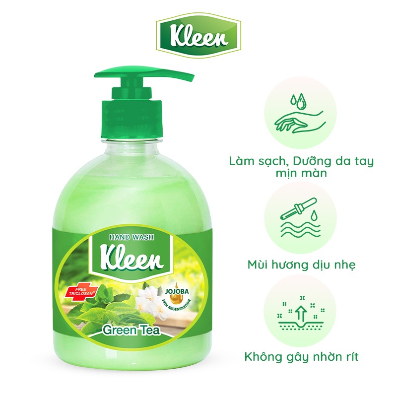 Nước rửa tay Kleen diệt khuẩn và dưỡng ẩm chiết xuất từ thiên nhiên 500ml