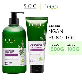 Combo Gội - Xả Fresh Organic Rosemary Ngăn Rụng Tóc 500g + 180g