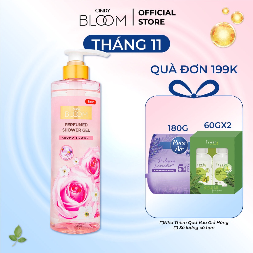 Sữa tắm nước hoa Cindy Bloom Aroma Flower hương ngọt ngào nữ tính 640g