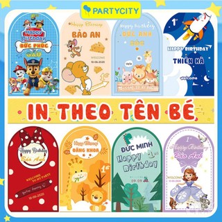 Phông Backdrop trang trí sinh nhật bé trai bé gái phông bạt hiflex in trực tiếp theo tên bé