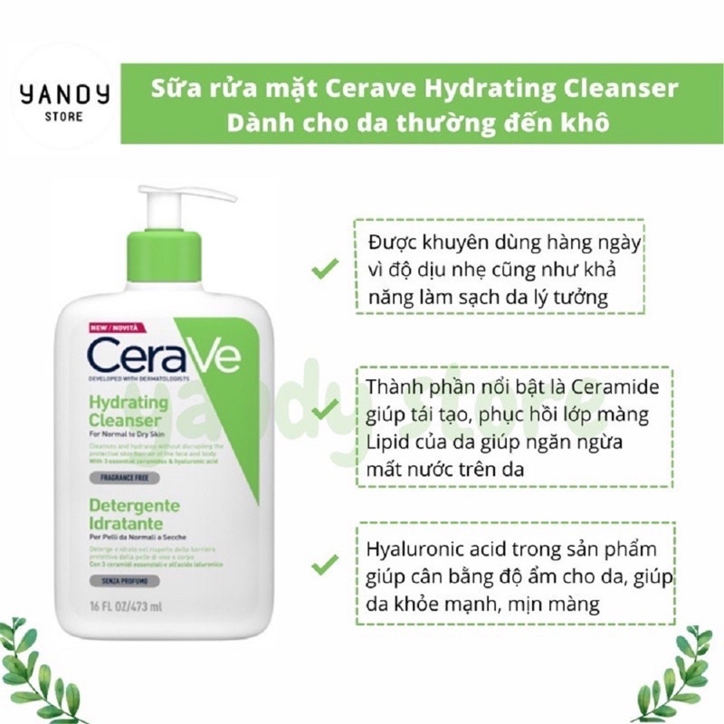 Sữa Rửa Mặt Cerave Foaming Facial Cleanser Dịu Nhẹ