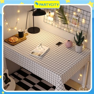 Khăn trải bàn Vintage hoạt tiết caro bằng chất liệu PVC không thấm nước trang trí tiệc