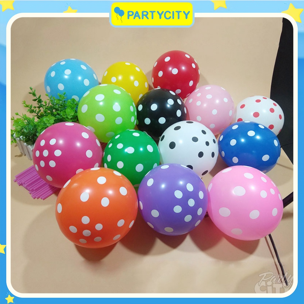 Set 50 Bong Bóng Chấm Bi Tròn Trang Trí Sinh Nhật, Sự Kiện, Đám Cưới