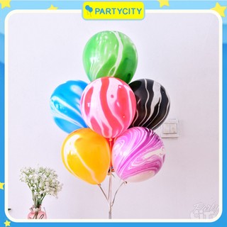 Set 10 Bong Bóng Loang Vân Đá Đủ Màu Trang Trí Tiệc Sinh Nhật - Party City