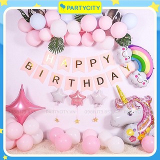 Set Bóng Trang Trí Sinh Nhật bé gái chủ đề Pony - Tổng hợp các set bóng sinh nhật ngựa unicorn cho bé gái