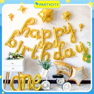Bóng chữ HAPPY BIRTHDAY chữ liền trang trí sinh nhật