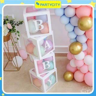 Hộp bóng BABY 30*30 cm màu trắng trong suốt làm đạo cụ trang trí sinh nhật