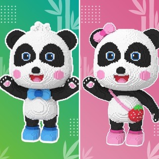 Bộ đồ chơi lắp ghép tạo hình gấu trúc sz lớn 73,3cm - decor trang trí siêu hot