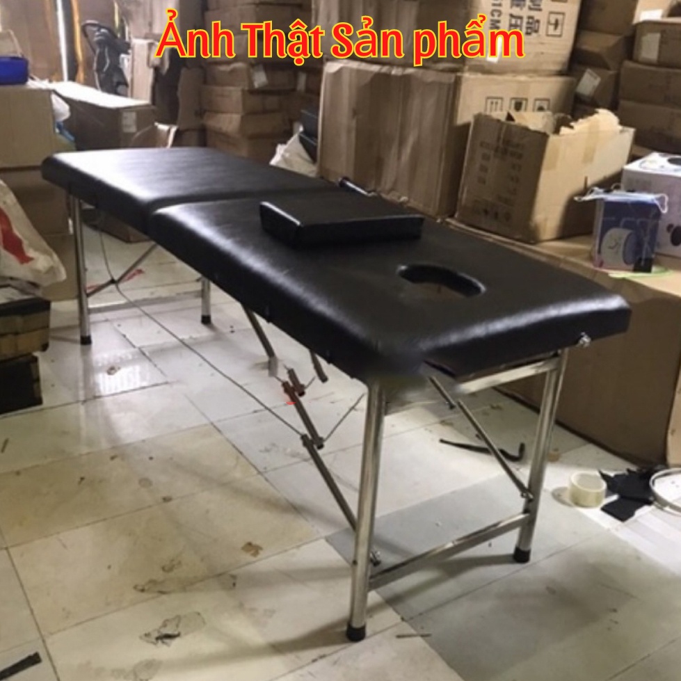 ✅ Giường Spa, Massage Vali Gấp Gọn | Chân inox, Đệm Da Simily | Giường Valy, va ly -VT1146