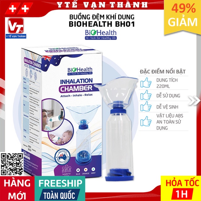 ✅ Buồng Đệm Khí Dung (Babyhaler) Biohealth BH01 (BH-01) | Buồng Hít Hen Suyễn Úc (có mặt nạ trẻ em, người lớn) -VT0317