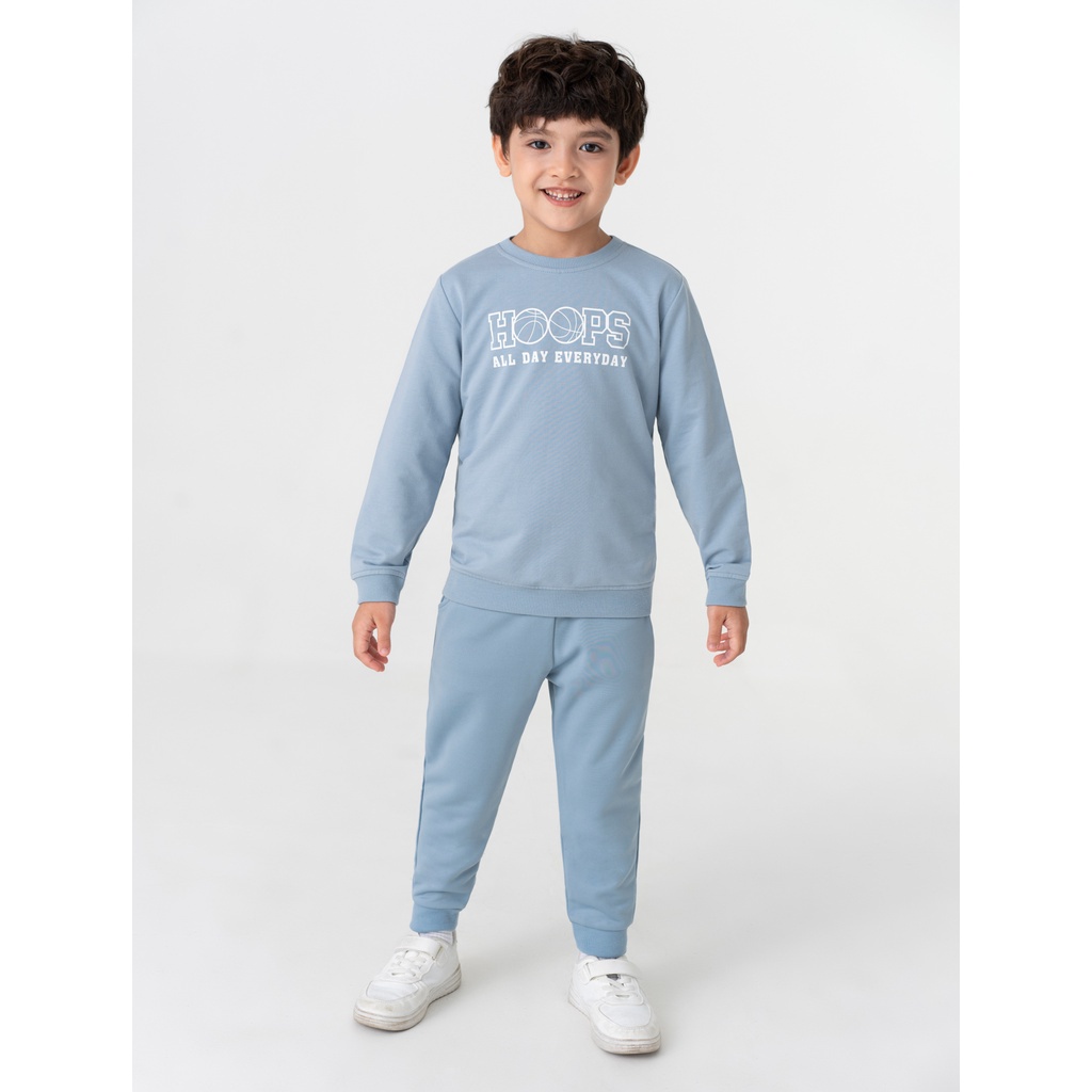 Áo nỉ bé trai CANIFA cổ tròn dài tay có hình in 2TW23W019