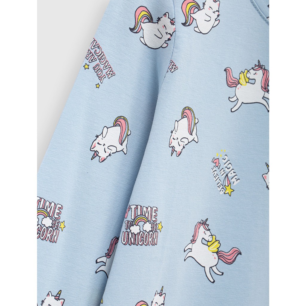 Áo body bé gái CANIFA chất liệu cotton dáng ôm dài tay in họa tiết 1IT23W001