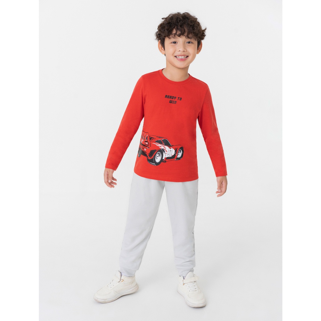 Áo phông dài tay bé trai CANIFA chất liệu 100% cotton mềm mại, thấm hút tốt, in họa tiết ngộ nghĩnh 2TL23W013