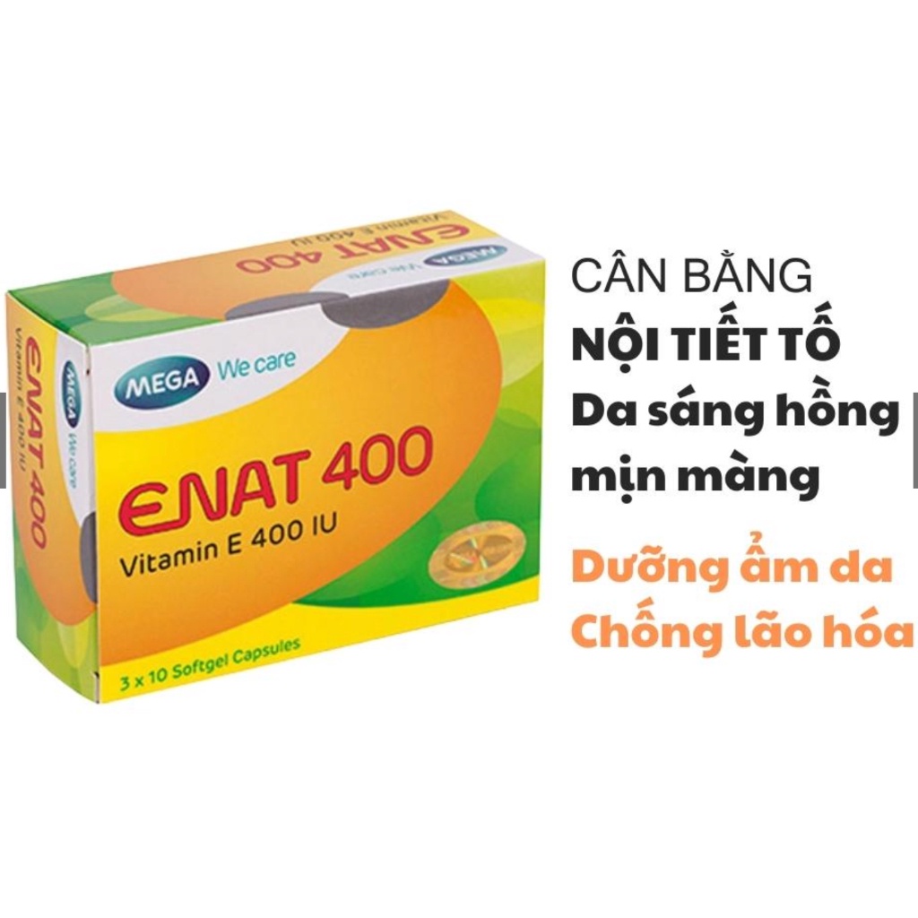 Viên uống Vitamin E ENAT 400IU Chống Lão Hóa, Rạn Da, Nám Sạm Da, Hỗ Trợ Chuẩn Bị Mang Thai - [CHÍNH HÃNG]