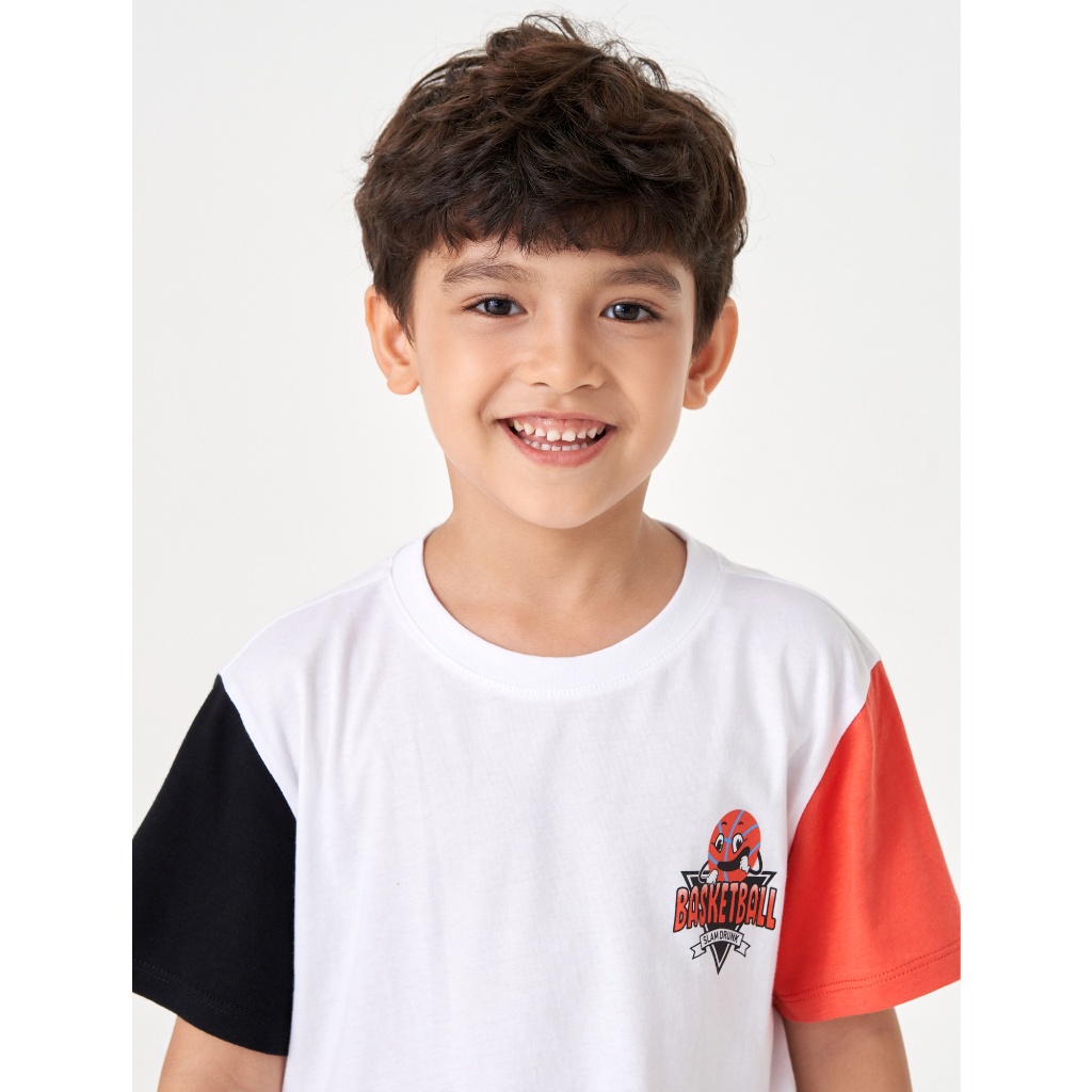 Áo phông cộc tay bé trai CANIFA chất liệu 100% cotton mềm mại, thấm hút tốt 2TS23W003