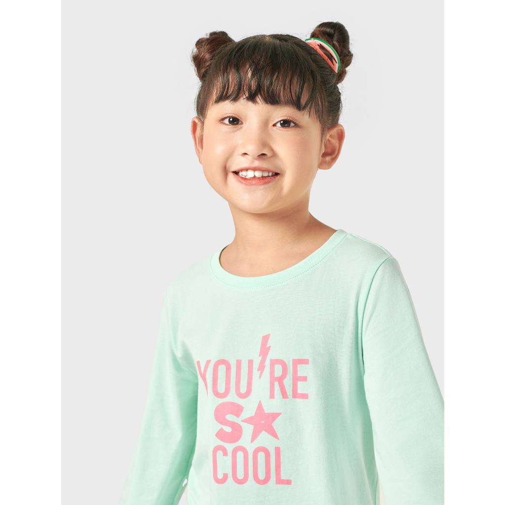 Váy liền bé gái CANIFA chất liệu cotton dài tay có hình in dáng suông 1DS22W003