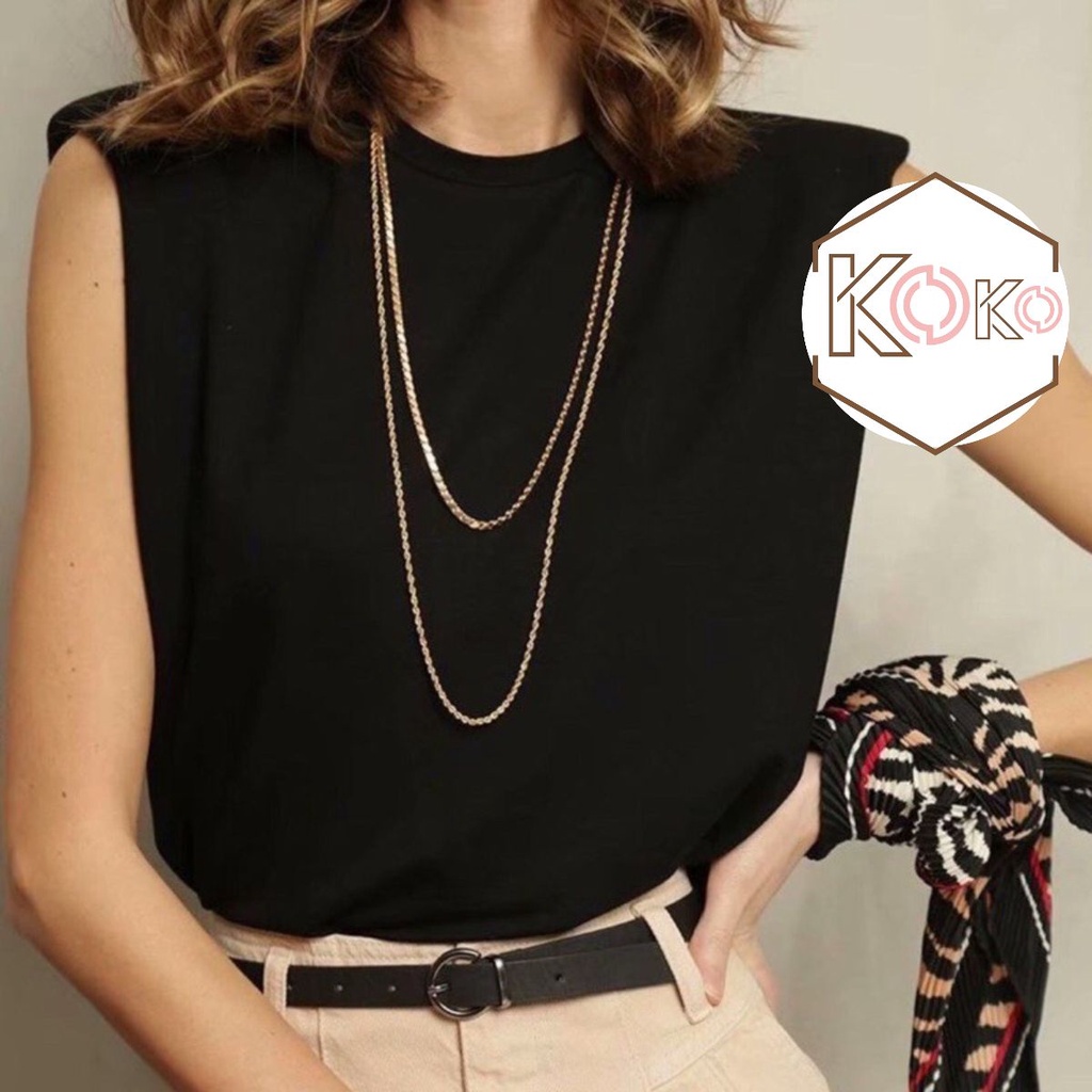 Áo sát nách độn vai kiểu dáng trẻ chung Hàn Quốc mặc rất cá tính hottrend CV09 KOKO