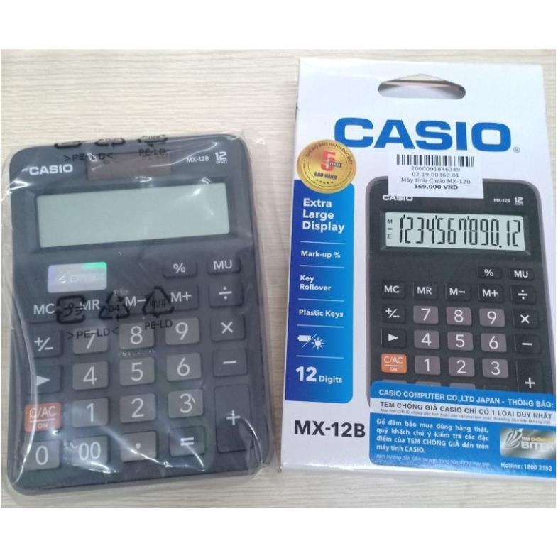 Máy tính CASIO MX-12B - Chính hãng Bitex, Bảo hành 7 năm