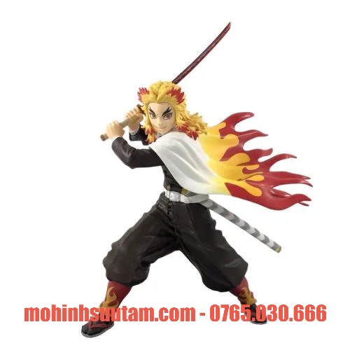 Mô hình đồ chơi - Viêm Trụ Rengoku Kyoujurou chiến đấu Cao 20cm