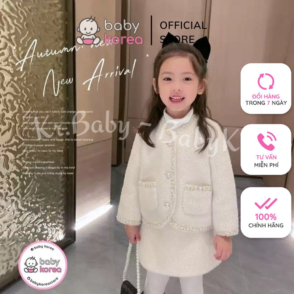 Áo cardigan lông thỏ MINICLOSET ấm áp made in Korea cho bé gái 10-25kg thời trang trẻ em BABYKOREA