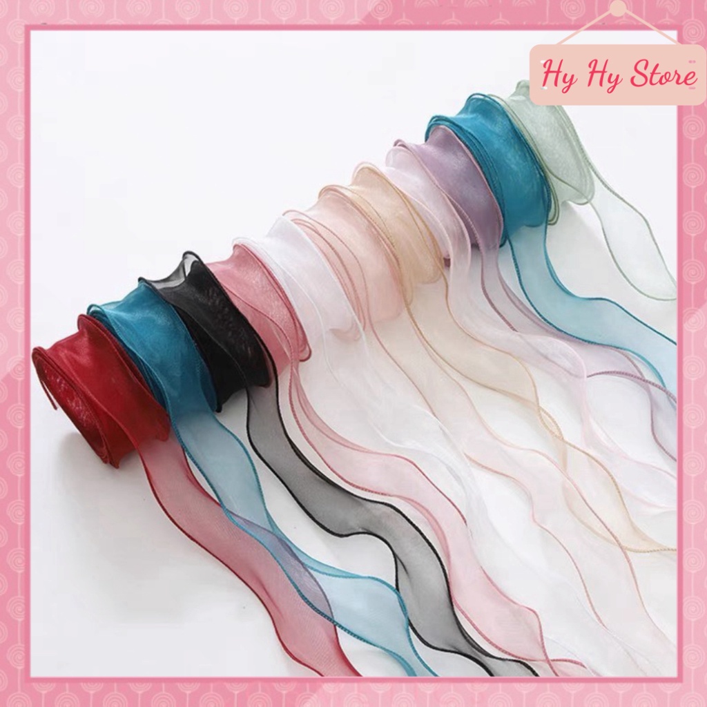 Ruy băng voan xinh xắn làm nơ cuộn 9m Hy Hy Store