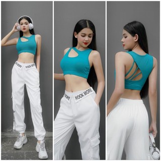 SET BRA KHOÉT NGỰC + QUẦN ROCK TẬP ZUMBA,GYM.AEROBIC