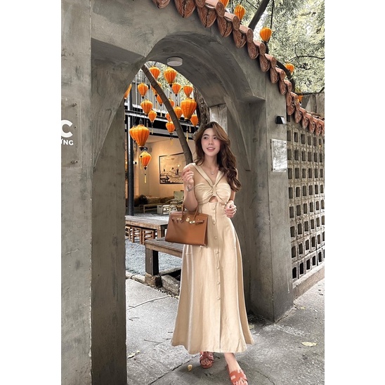 ĐẦM NUDE CỔ YẾM