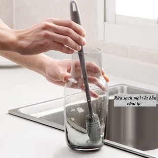 Cọ bình sữa, ly, cốc đầu silicol siêu sạch .đtca