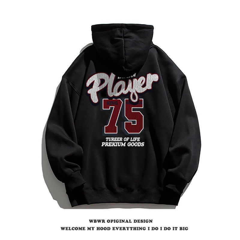 Áo Khoác Hoodie Vải Nỉ Dày Dặn Màu Đỏ Rượu Vang Phong Cách Hip Hop Đường Phố Mỹ Cho Nam ddffs.vn