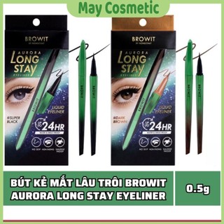 Bút Kẻ Mắt Lâu Trôi Browit By Nong Chat Aurora Long Stay Eyeliner Đầu Cọ Không Thấm Nước Mồ Hôi 0.5g - Maycosmetic