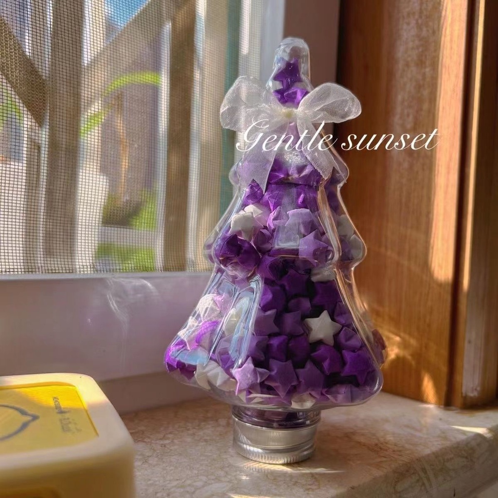 Lọ Hoa Ngôi Sao origami Màu gradient Phong Cách Giáng Sinh Giống Cây Thông Ngôi Sao origami Ngôi Sao May Mắn h