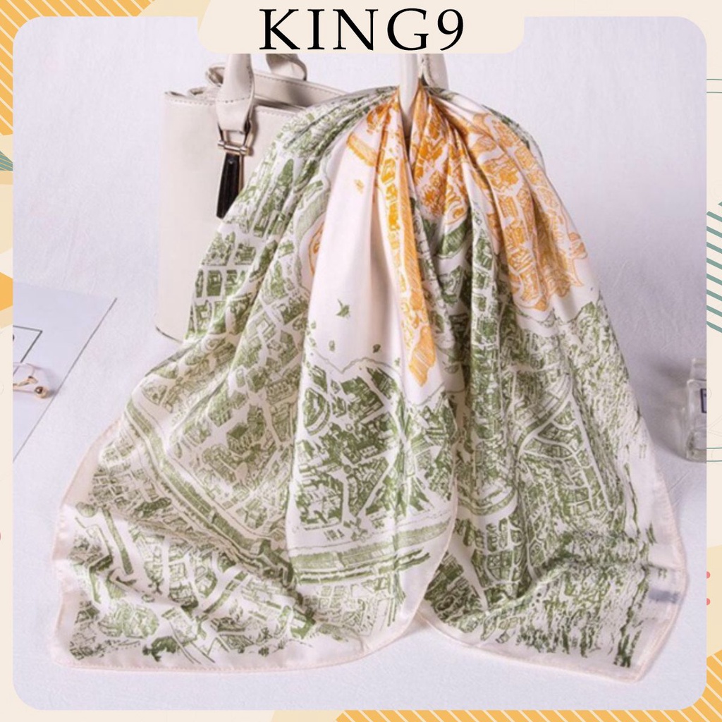 Khăn lụa vuông họa tiết 70*70