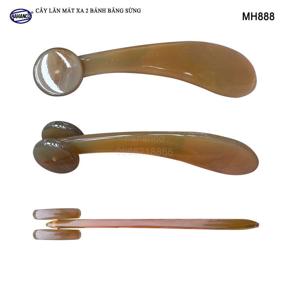 Cây lăn 2 bánh Massage bằng sừng - lăn mặt giúp làm đẹp da & không bị tĩnh điện HAHANCO - MH888