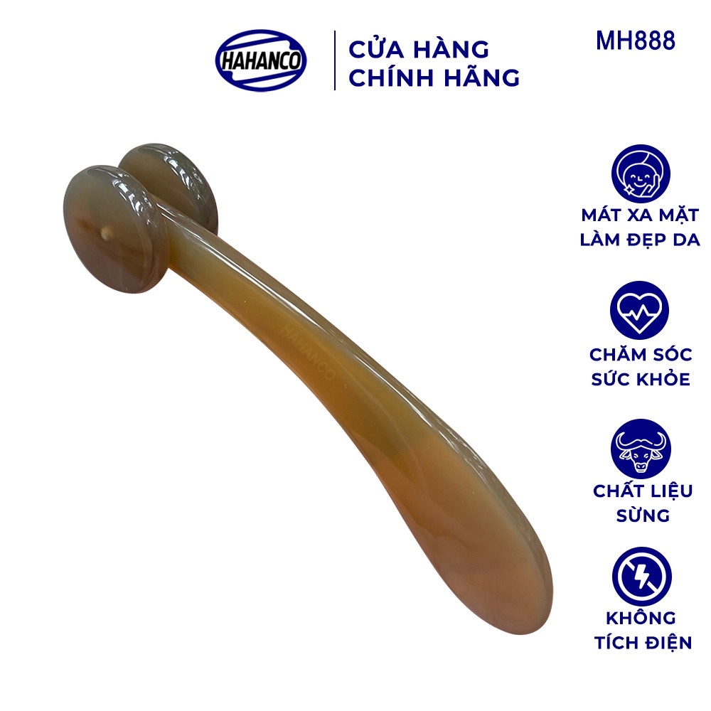 Cây lăn 2 bánh Massage bằng sừng - lăn mặt giúp làm đẹp da & không bị tĩnh điện HAHANCO - MH888