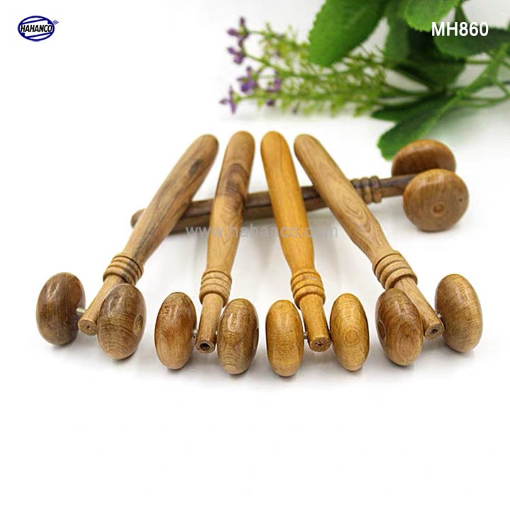 Cây Lăn Mát xa Mặt Mũi Bằng Gỗ thơm - kích thích các huyệt đạo Để Phòng & Trị Bệnh  HAHANCO
