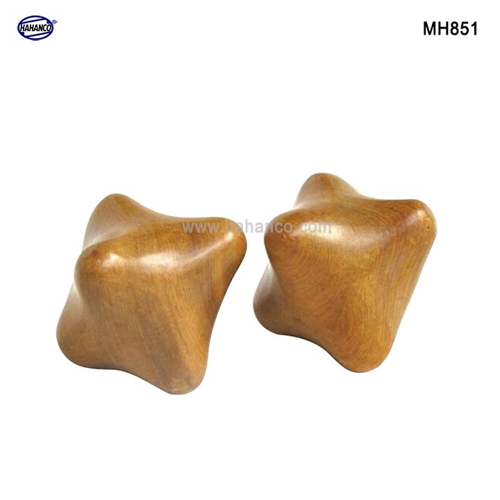 COMBO 2 quả bi 6 cạnh Mát xa lòng bàn tay Gỗ thơm MH851 Hahanco